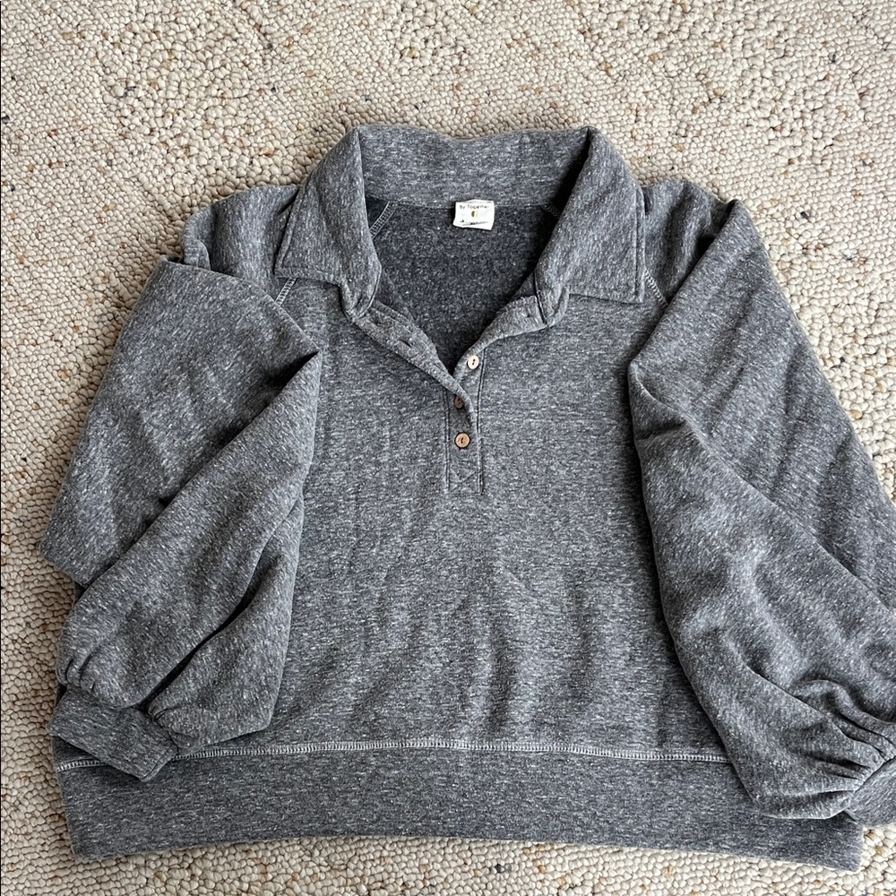 By Together Gray Collared Sweatshirt